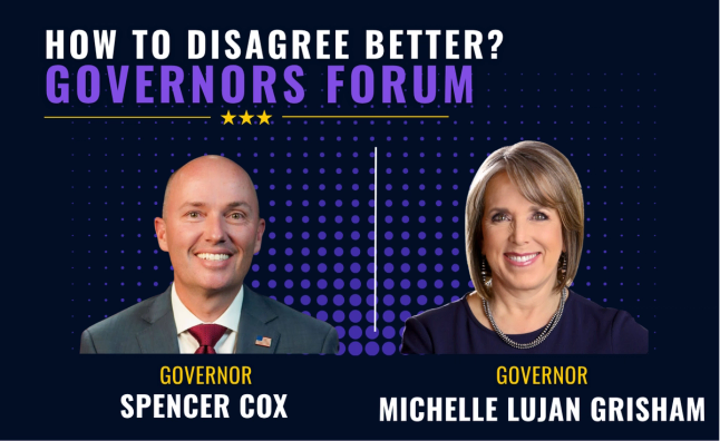 A graphic with images of Gov. Cox and Gov. Lujan Grisham